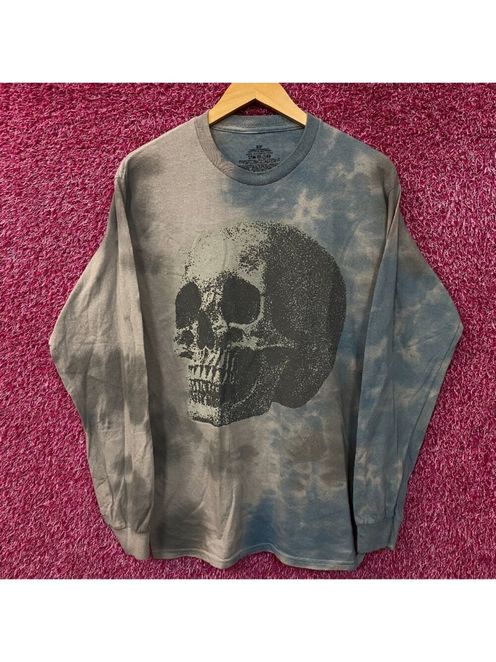 Skull Artistic Side Profile TieDye Long Sleeve Tshirt size Small